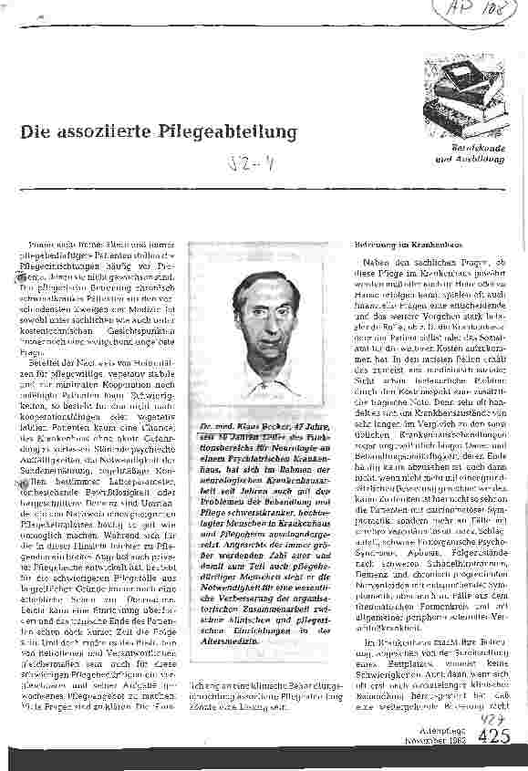 Vorschauseite 1: Die assoziierte Pflegeabteilung