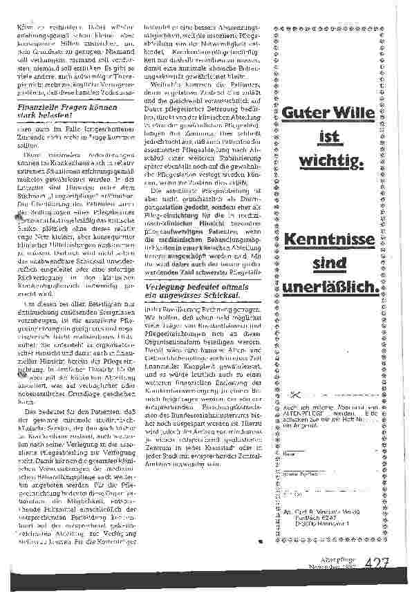 Vorschauseite 3: Die assoziierte Pflegeabteilung