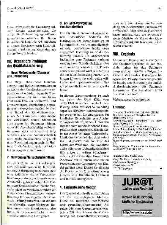 Vorschauseite 4: Qualitätssicherung als Patientenrecht? Rechtsbegriff Qualitätsmanagement: Ab wann wird die gesetzliche Forderung des § 135a SGB V erfüllt?