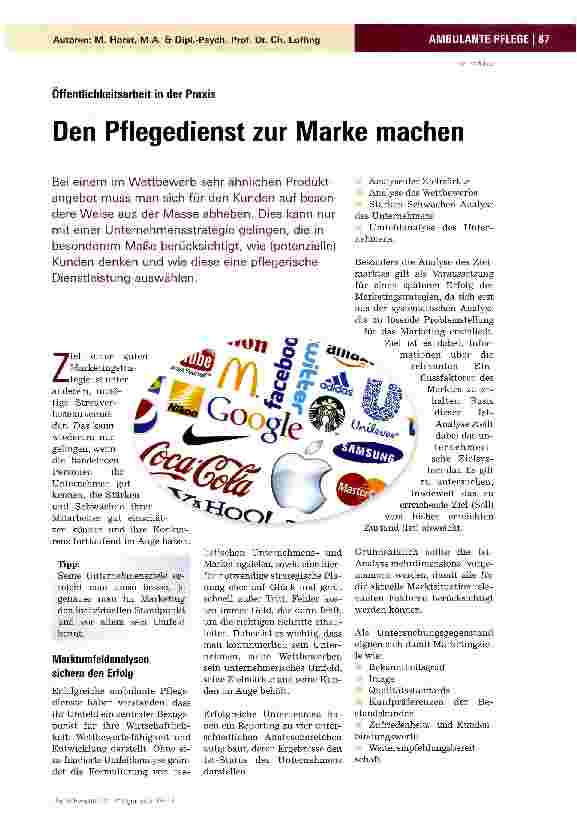 Vorschauseite 1: Den Pflegedienst zur Marke machen