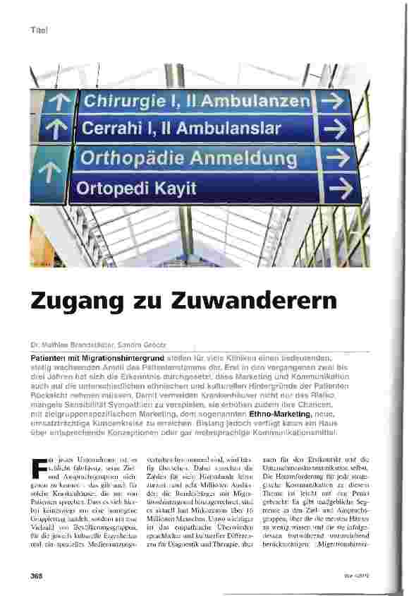 Vorschauseite 1: Zugang zu Zuwanderern