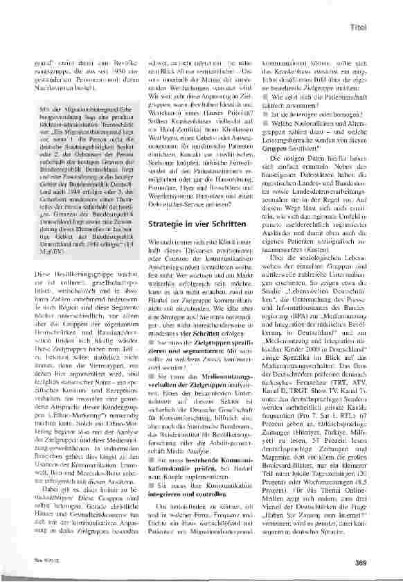 Vorschauseite 2: Zugang zu Zuwanderern