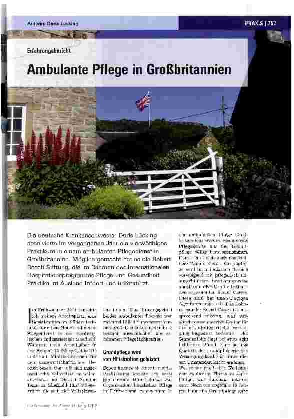 Vorschauseite 1: Ambulante Pflege in Großbritannien