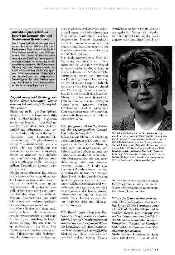 Vorschauseite 3: Gibt es bald eine Spitex-Lehre?