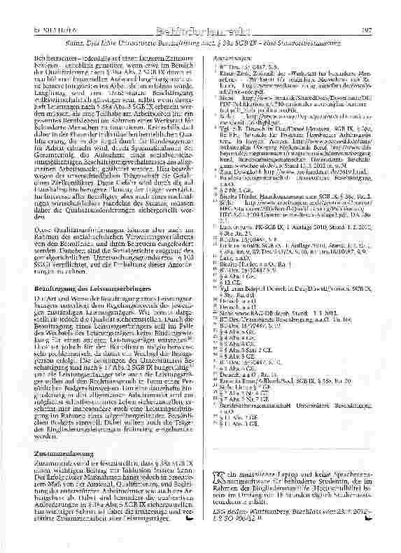 Vorschauseite 5: Drei Jahre Unterstützte Beschäftigung nach § 38a SGB IX - eine Standortbestimmung