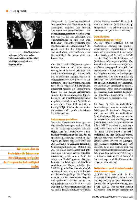 Vorschauseite 3: Qualitätssicherung in Not Der Pflege fehlt es an politischer und gesellschaftlicher Unterstützung
