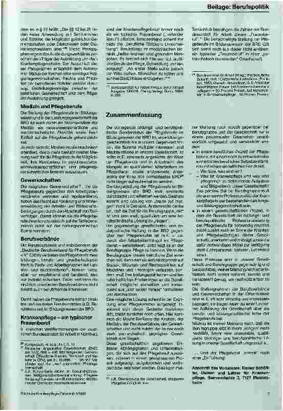 Vorschauseite 6: Qualifikationsstrukturen für die Pflegeberufe Die Stellung der Pflegeberufe im Bildungswesen der BRD