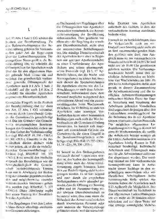 Vorschauseite 4: Apothekenöffnung an verkaufsoffenen Sonntagen zulässig