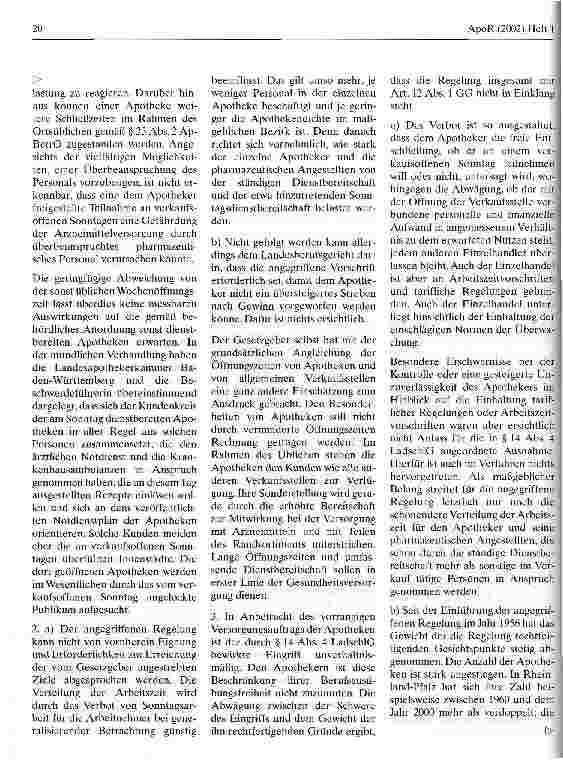 Vorschauseite 5: Apothekenöffnung an verkaufsoffenen Sonntagen zulässig