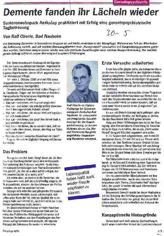 Vorschauseite 1: Demente fanden ihr Lächeln wieder