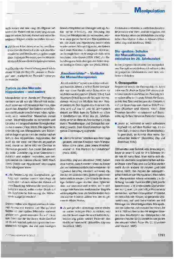 Vorschauseite 2: Geschichte der spinalen Manipulation von Hippokrates bis heute