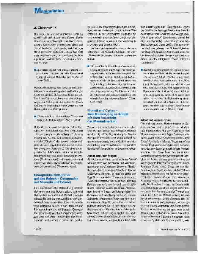 Vorschauseite 3: Geschichte der spinalen Manipulation von Hippokrates bis heute