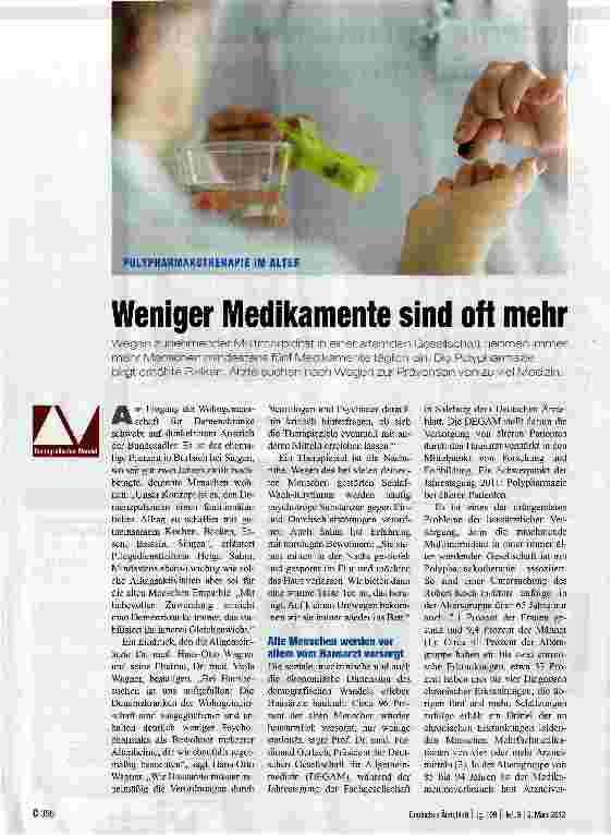 Vorschauseite 1: Weniger Medikamente sind oft mehr