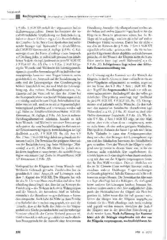 Vorschauseite 5: Zum Anspruch auf Übernahme der tatsächlichen Heimkosten nach SGB XII
