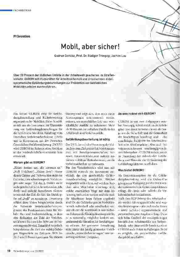 Vorschauseite 1: Mobil, aber sicher!