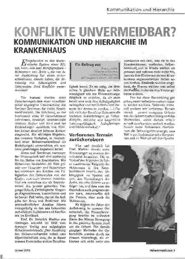 Vorschauseite 1: Konflikte unvermeidbar?KOMMUNIKATION UND HIERARCHIE IM KRANKENHAUS
