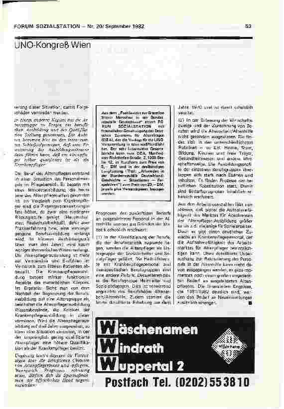 Vorschauseite 3: UNO-Kongreß Wien Experten-Appell: Mehr Aufmerksamkeit für die ambulante Pflege