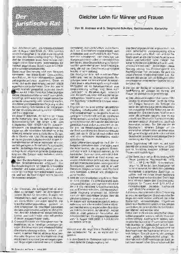 Vorschauseite 1: Gleicher Lohn für Männer und Frauen