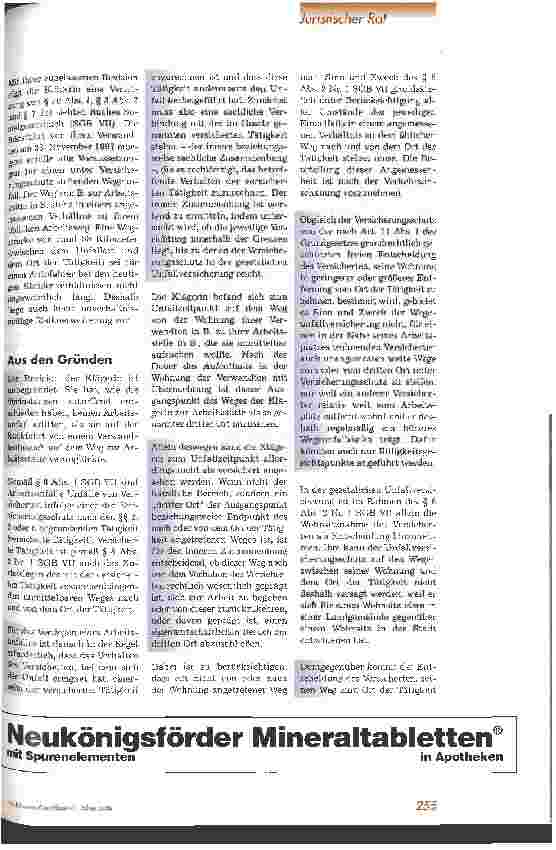 Vorschauseite 2: Unfall auf dem Arbeitsweg - Wann zahlt die Berufsgenossenschaft?