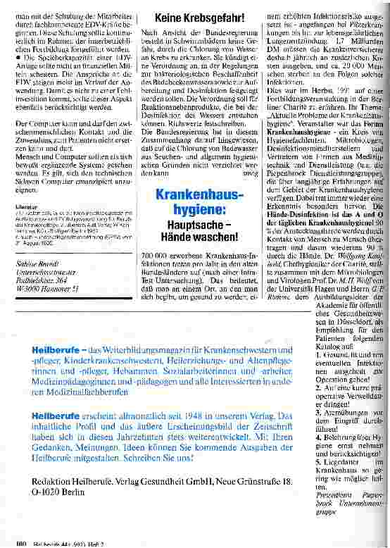 Vorschauseite 5: Elektronische Datenverarbeitung und Krankenpflege