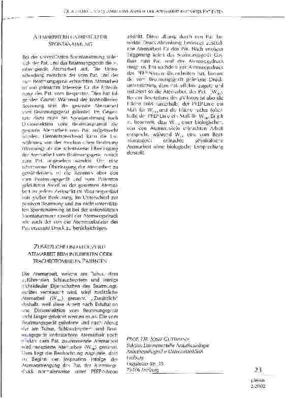 Vorschauseite 3: Qualitative und quantitative Aspekte der Atemarbeit beatmeter Patienten