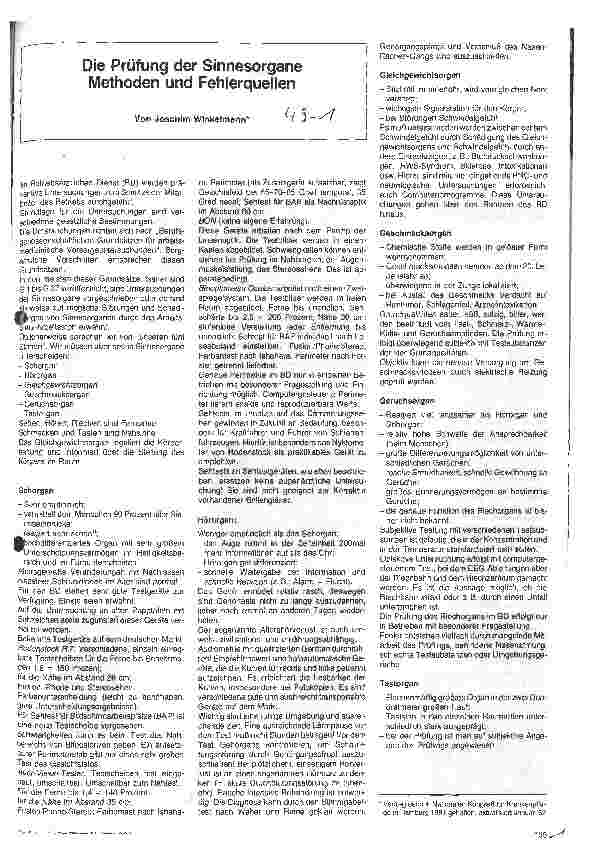 Vorschauseite 1: Die Prüfung der Sinnesorgane Methoden und Fehlerquellen