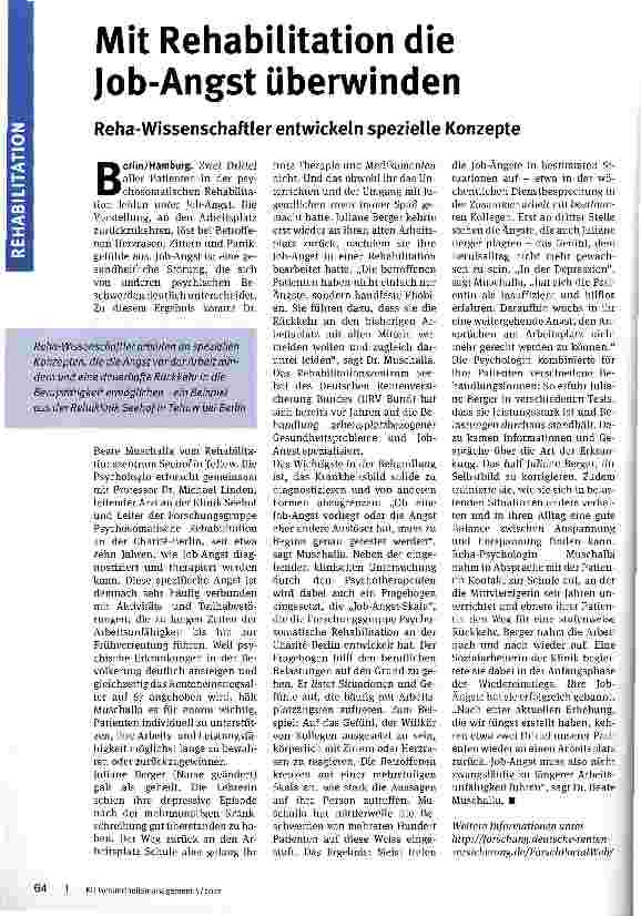 Vorschauseite 1: Mit Rehabilitation die Job-Angst überwinden