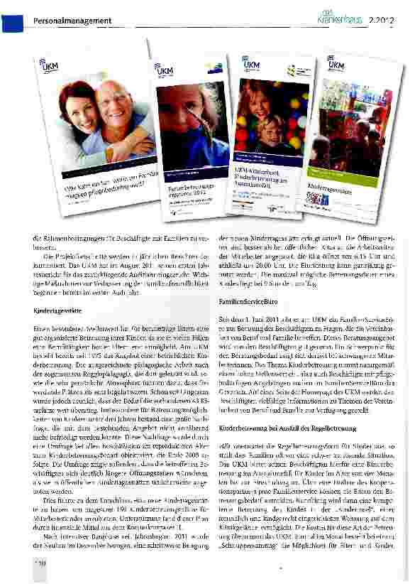 Vorschauseite 3: Führungsaufgabe Vereinbarkeit von Beruf und Familie am Beispiel des Universitätsklinikums Münster