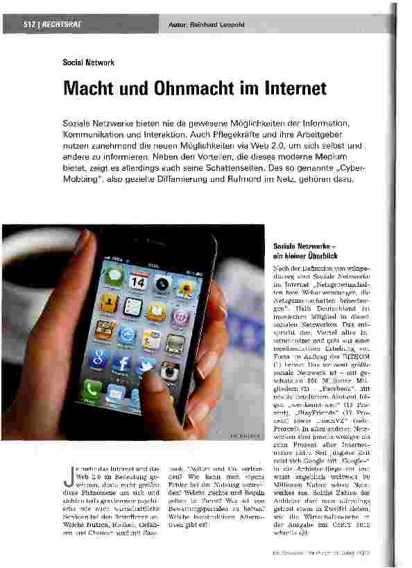 Vorschauseite 1: Macht und Ohnmacht im Internet