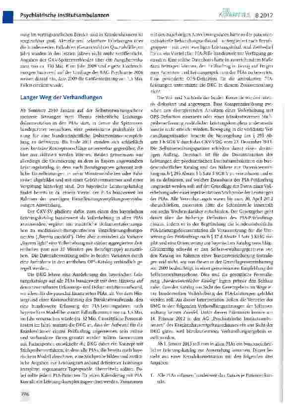 Vorschauseite 2: Die neue bundeseinheitliche PIA-Dokumentationsvereinbarung