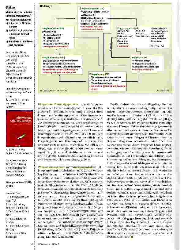 Vorschauseite 4: Patientenedukation -Diagnosen und Interventionen
