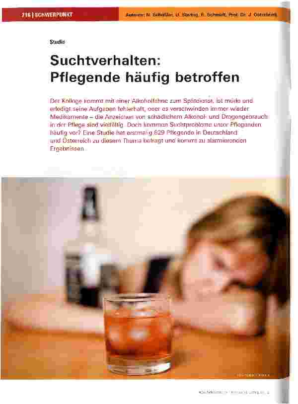 Vorschauseite 1: Suchtverhalten: Pflegende häufig betroffen