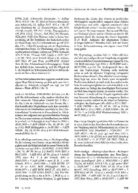 Vorschauseite 6: Zur Ersetzung der Zustimmung des Betriebsrats zur Einstellung einer DRK-KrankenschwesterBetrVG § 99; AÜG § 1 Abs. 1