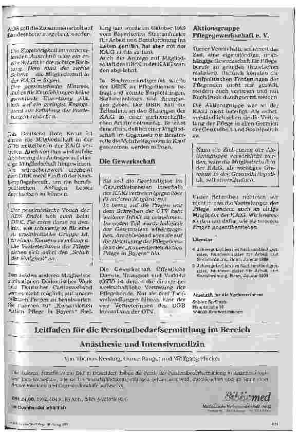 Vorschauseite 3: Die Pflege und die konzertierte Aktion im Gesundheitswesen (2)
