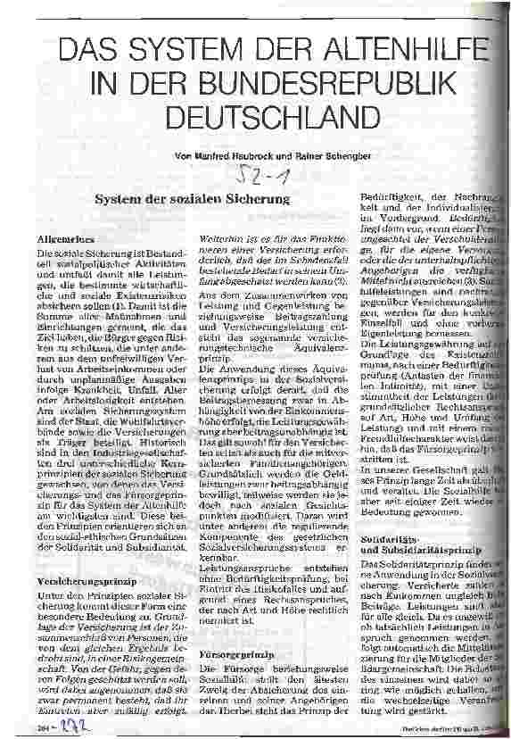 Vorschauseite 1: Das System der Altenhilfe in der BRD