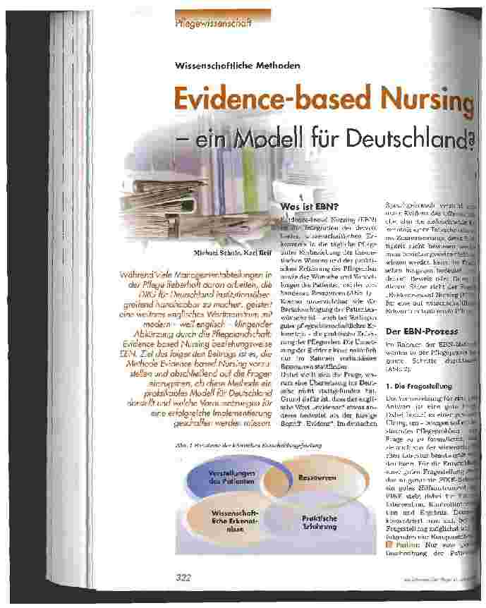 Vorschauseite 1: Evidence-based Nursing - ein Modell für Deutschland?