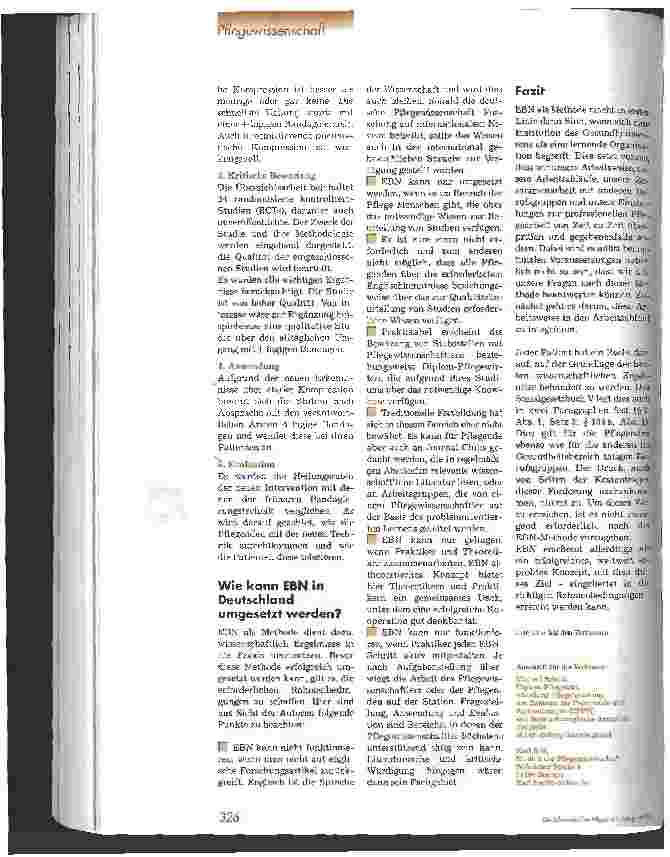 Vorschauseite 5: Evidence-based Nursing - ein Modell für Deutschland?
