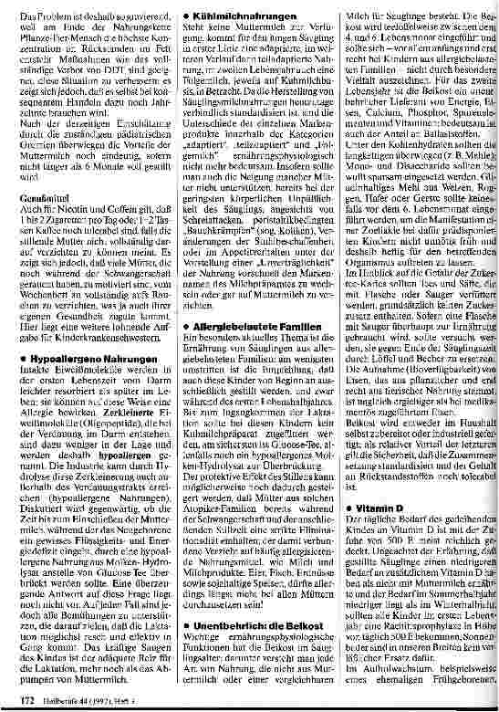 Vorschauseite 2: Physiologische Aspekte der Ernährung im Kindesalter aus der Sicht des Pädiaters