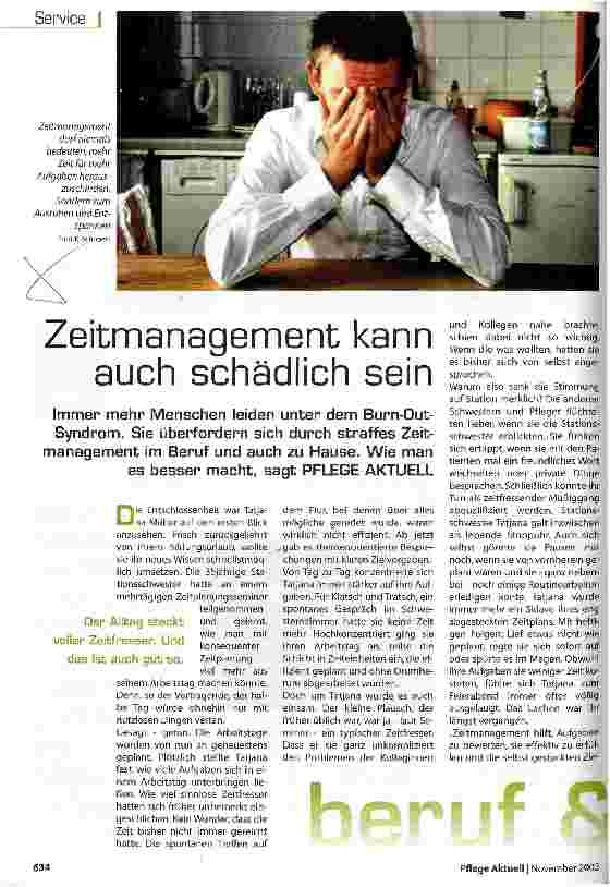 Vorschauseite 1: Zeitmanagement kann auch schädlich sein