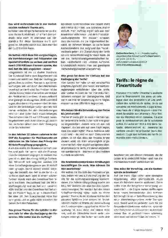 Vorschauseite 2: «Bei den Spitaltarifen herrscht eine grosse Unsicherheit»