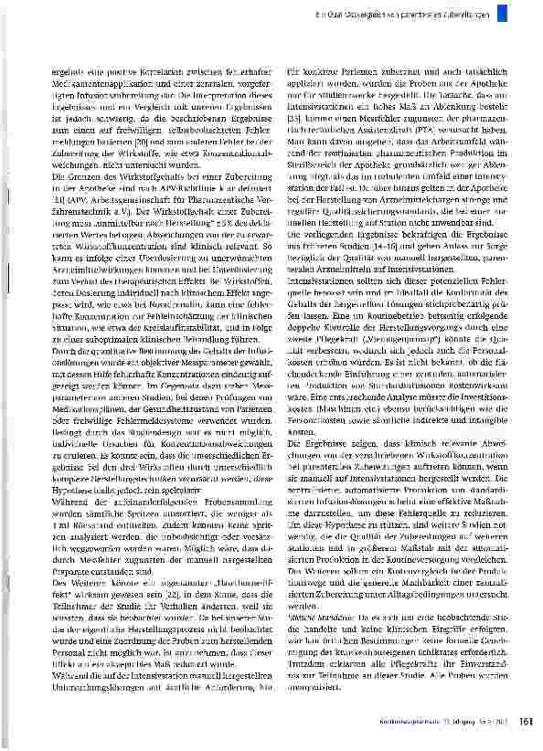 Vorschauseite 5: Ein Qualitätsvergleich von parenteralen Zubereitungen