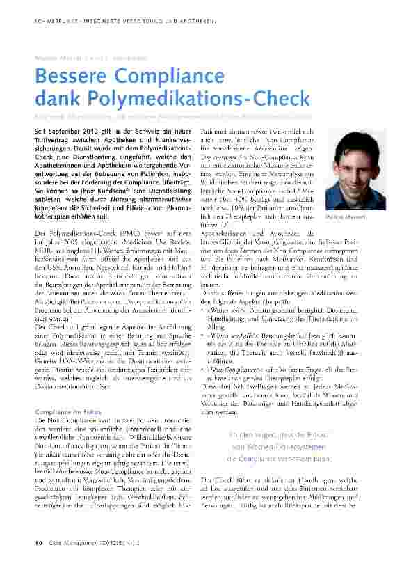 Vorschauseite 1: Bessere Compliance dank Polymedikations-Check