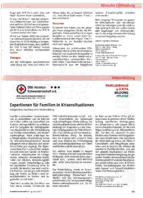 Vorschauseite 3: Ringelröteln - (k)eine harmlose (Kinder-)Krankheit?
