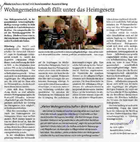 Vorschauseite 1: Wohngemeinschaft fällt unter das Heimgesetz