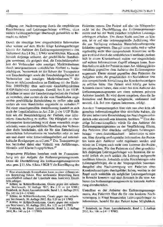 Vorschauseite 6: Das Entlassungsmanagement in Krankenhäusern und das Wettbewerbsrecht