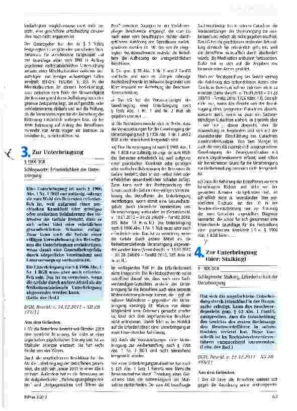 Vorschauseite 1: Zur Unterbringung § 1906 BGB