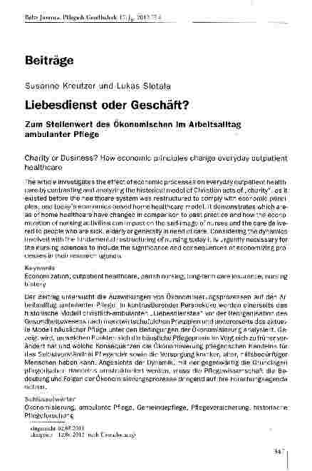 Vorschauseite 1: Liebesdienst oder Geschäft?