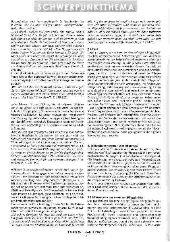 Vorschauseite 4: ETHISCHE PROBLEME IN DER AMBULANTEN PFLEGE