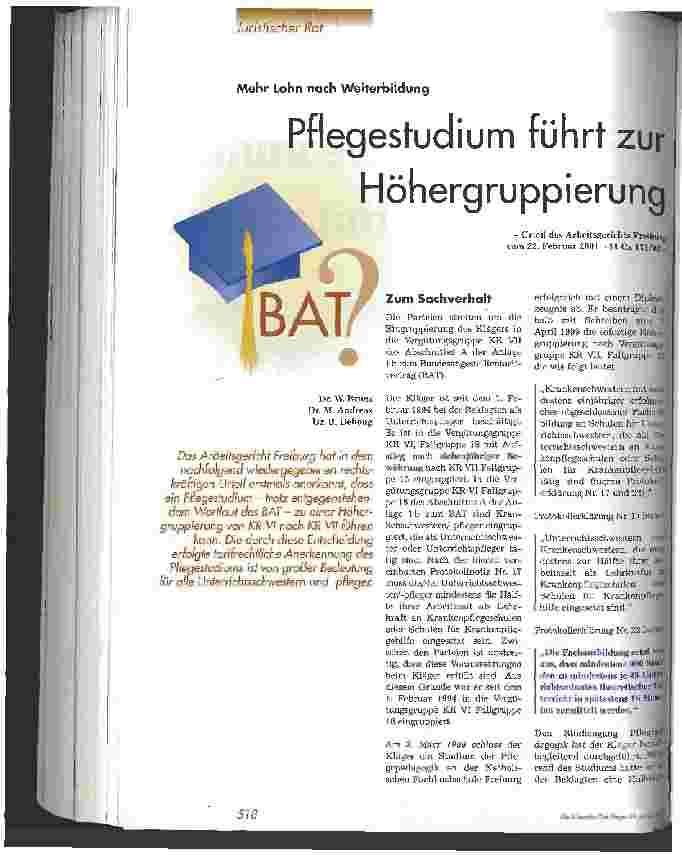 Vorschauseite 1: Pflegestudium führt zur Höhergruppierung