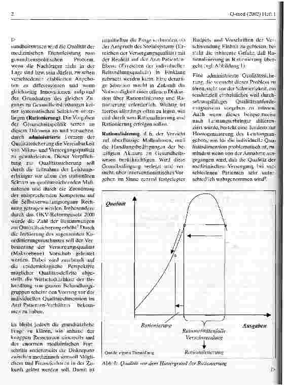 Vorschauseite 2: Qualität und Wirtschaftlichkeit-(k)ein Widerspruch? Einige Anmerkungen zu einem grundsätzlichen Problem